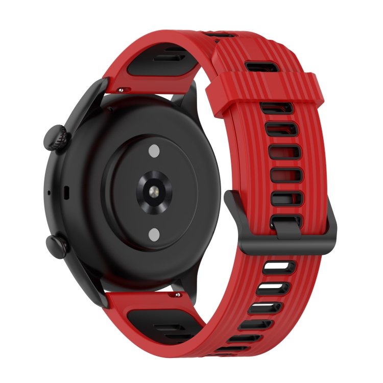 Para Amazfit GTR 4 Correa de reloj de silicona de doble color de 22 mm  (negro