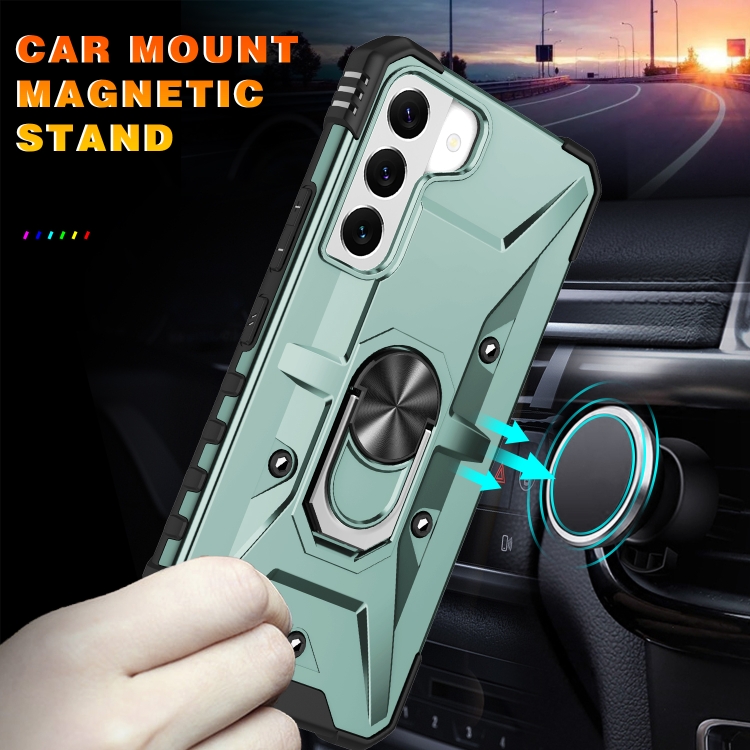For Samsung Galaxy S22 5G Ring Holder Phone Case(Grey) For Samsung Galaxy S22 5G Ring Holder Phone Case(Grey)