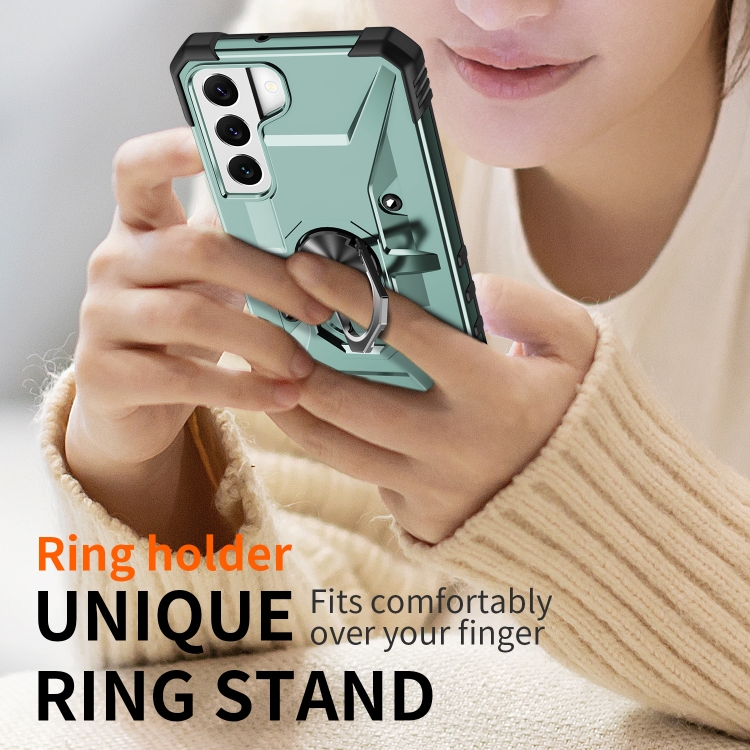 For Samsung Galaxy S22 5G Ring Holder Phone Case(Grey) For Samsung Galaxy S22 5G Ring Holder Phone Case(Grey)