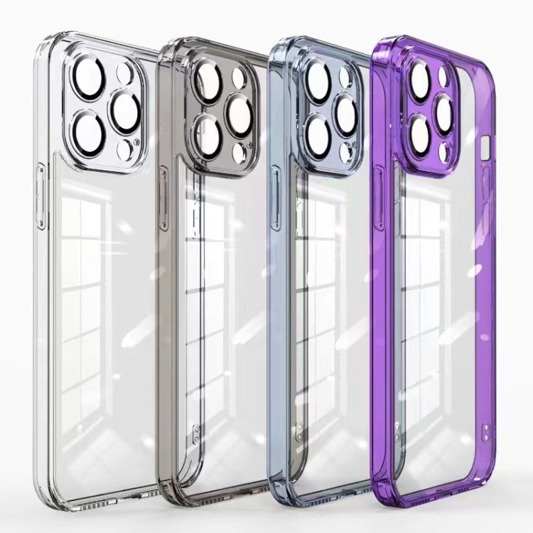 For iPhone 14 Plus TPU + PC High Transparent Phone Case with Lens Film(White) For iPhone 14 Plus TPU + PC High Transparent Phone Case with Lens Film(White)