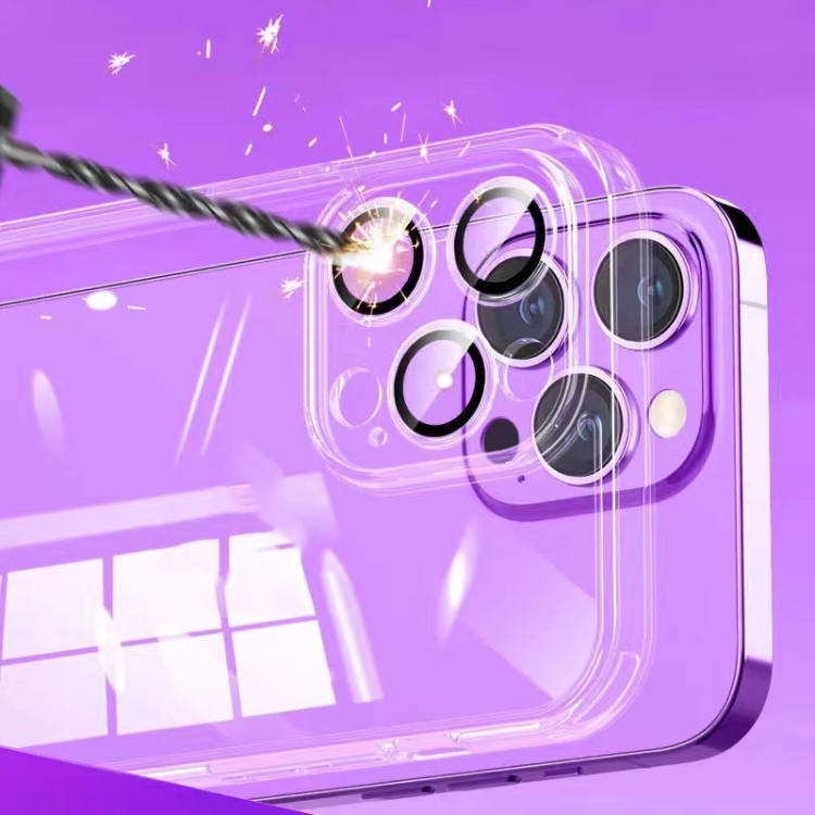 For iPhone 14 Plus TPU + PC High Transparent Phone Case with Lens Film(White) For iPhone 14 Plus TPU + PC High Transparent Phone Case with Lens Film(White)