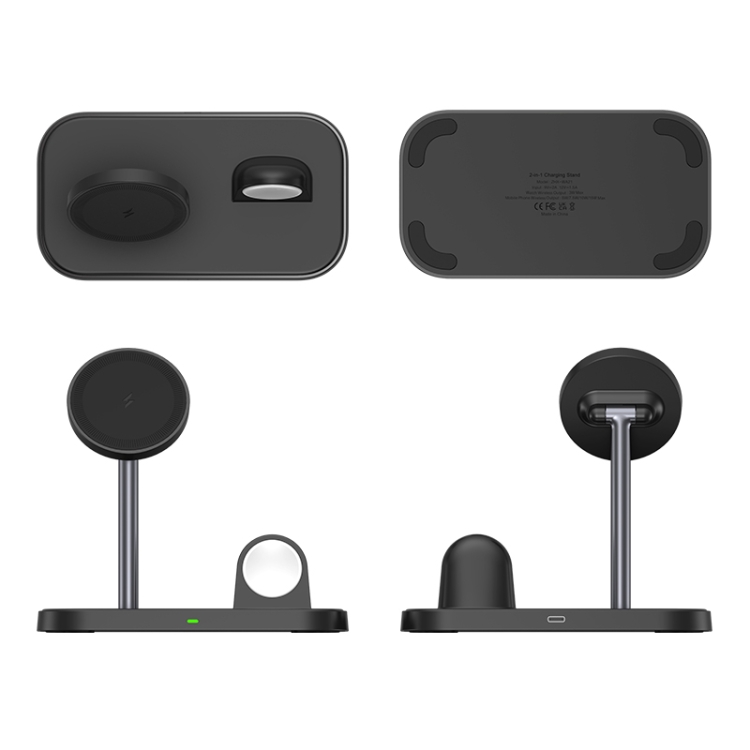 WA21 2 in 1 Magnetic Wireless Charger Phone Holder for iPhone 12 / 13 / 14 / 15 Series Phones & AirPods(Black) WA21 2 in 1 Magnetic Wireless Charger Phone Holder for iPhone 12 / 13 / 14 / 15 Series Phones & AirPods(Black)