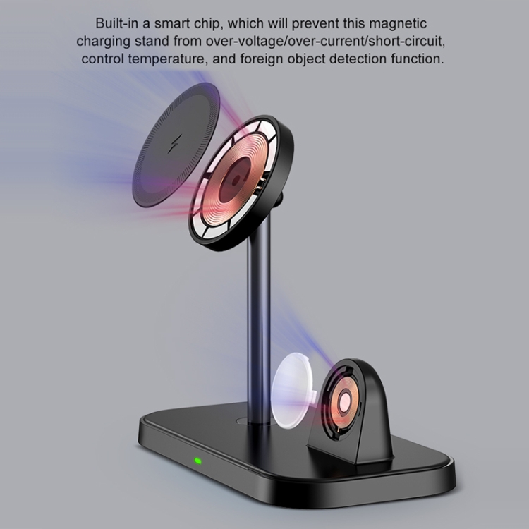WA21 2 in 1 Magnetic Wireless Charger Phone Holder for iPhone 12 / 13 / 14 / 15 Series Phones & AirPods(Black) WA21 2 in 1 Magnetic Wireless Charger Phone Holder for iPhone 12 / 13 / 14 / 15 Series Phones & AirPods(Black)