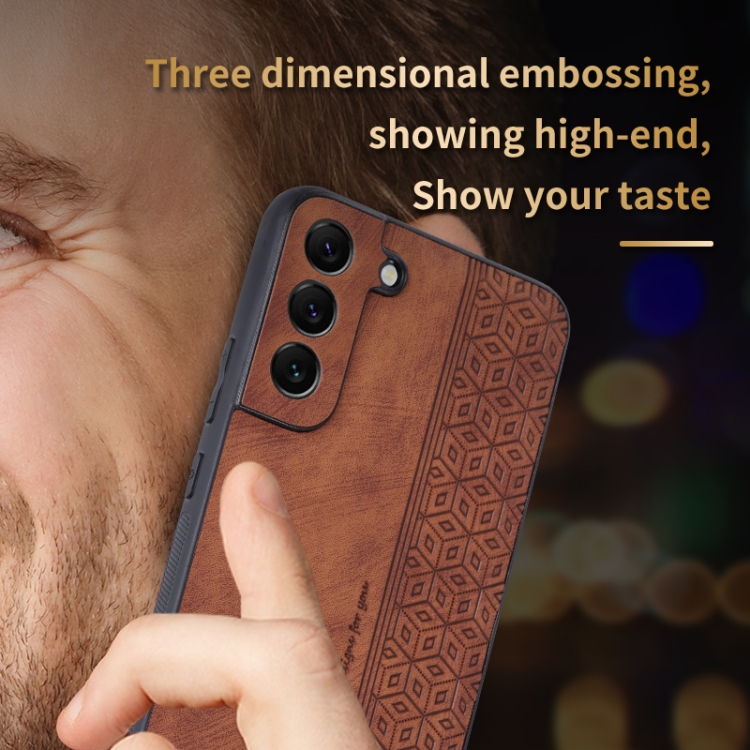 For Samsung Galaxy S22 5G AZNS 3D Embossed Skin Feel Phone Case(Black) For Samsung Galaxy S22 5G AZNS 3D Embossed Skin Feel Phone Case(Black)