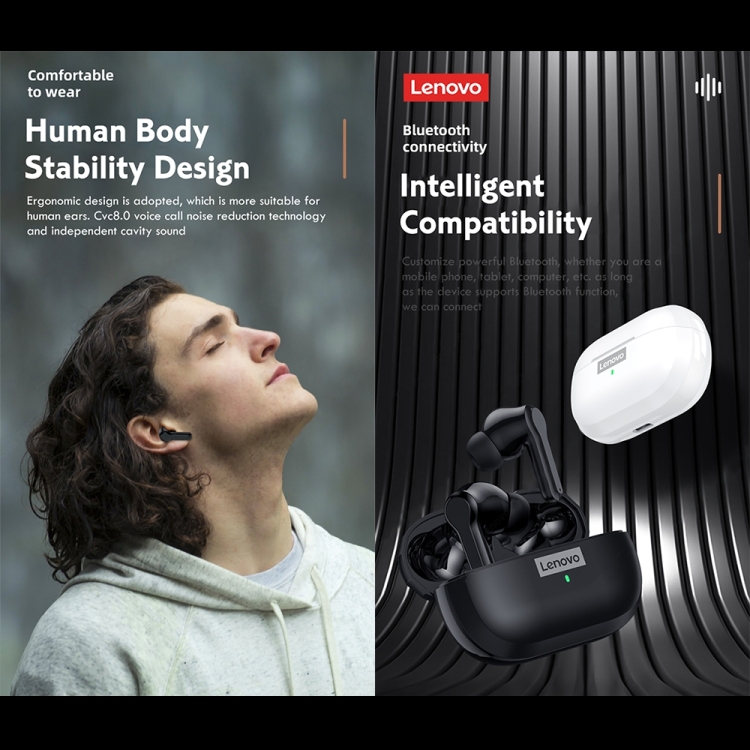 Lenovo LP1S TWS Wireless Bluetooth 5.0 Waterproof Sport Noise Reduction HIFI Bass Earphone with Mic(White) Lenovo LP1S TWS Wireless Bluetooth 5.0 Waterproof Sport Noise Reduction HIFI Bass Earphone with Mic(White)