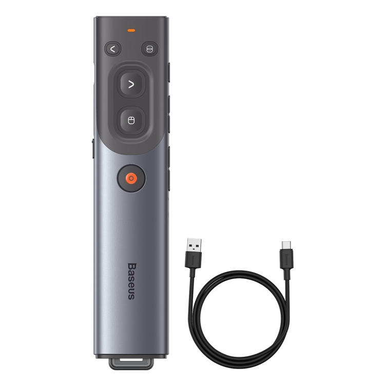 Baseus WKCD020013 Red Laser Wireless Multimedia Presenter Page Turning Pen,Charging Version(Grey) - 1