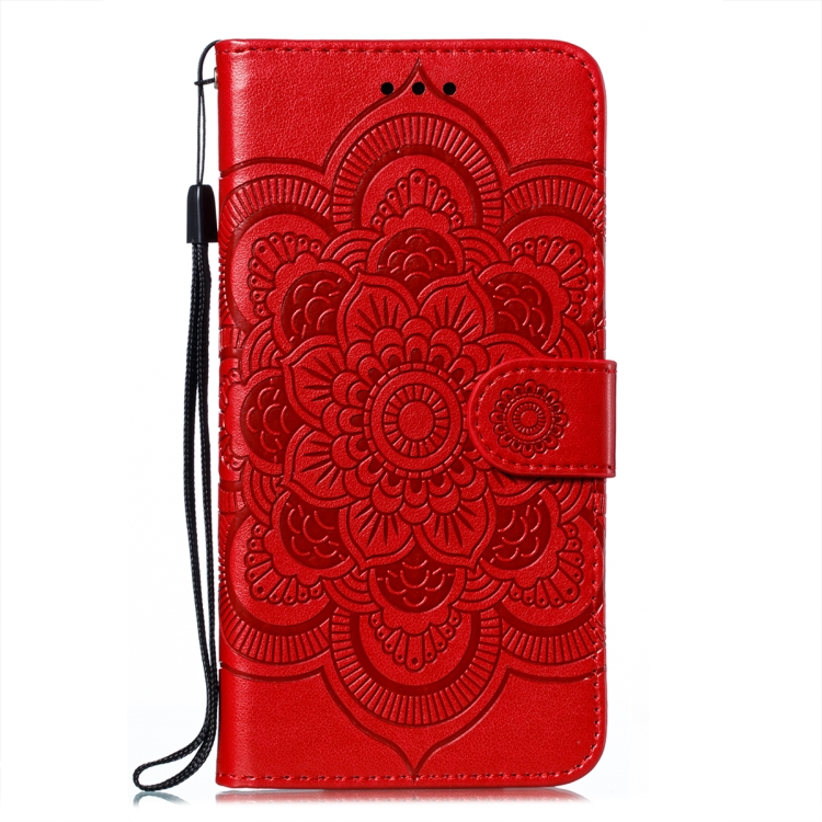 For iPhone 14 Pro Sun Mandala Embossing Leather Phone Case(Red) For iPhone 14 Pro Sun Mandala Embossing Leather Phone Case(Red)