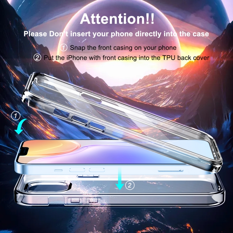 For iPhone 14 Plus 360 Full Body Clear Phone Case(Transparent)