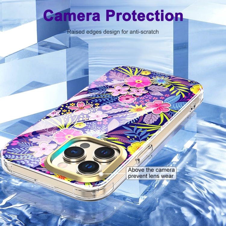For iPhone 14 Pro 360 Full Body Painted Clear Phone Case(Flowers L08) For iPhone 14 Pro 360 Full Body Painted Clear Phone Case(Flowers L08)