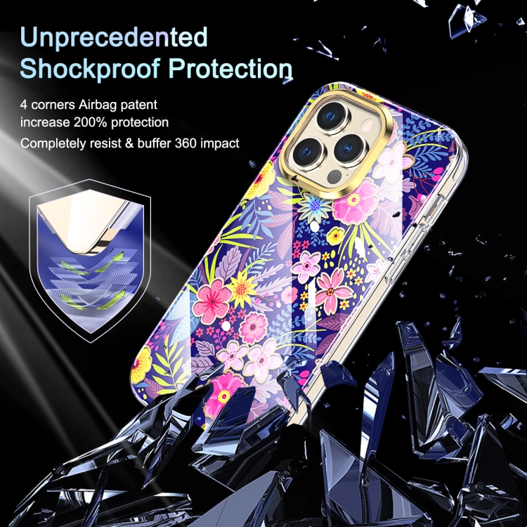 For iPhone 14 Pro 360 Full Body Painted Clear Phone Case(Flowers L08) For iPhone 14 Pro 360 Full Body Painted Clear Phone Case(Flowers L08)
