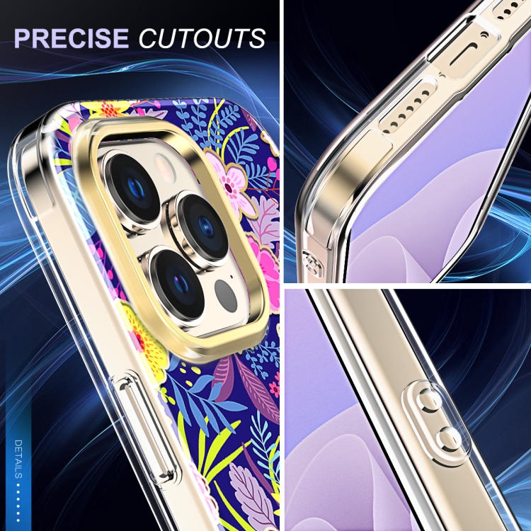 For iPhone 14 Pro 360 Full Body Painted Clear Phone Case(Flowers L08) For iPhone 14 Pro 360 Full Body Painted Clear Phone Case(Flowers L08)