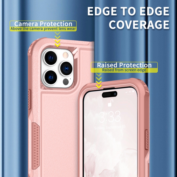 For iPhone 14 Pro 3 in 1 Soft TPU and Hard PC Phone Case(Pink) For iPhone 14 Pro 3 in 1 Soft TPU and Hard PC Phone Case(Pink)