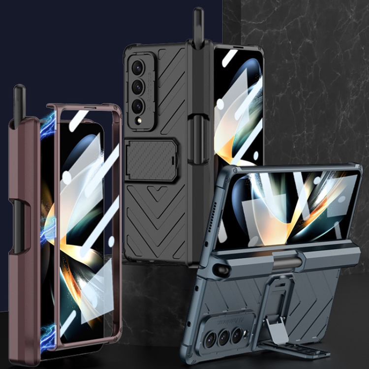 For Samsung Galaxy Z Fold4 GKK Integrated Magnetic Folding Armor Shell with Push Pen Case(Green) For Samsung Galaxy Z Fold4 GKK Integrated Magnetic Folding Armor Shell with Push Pen Case(Green)