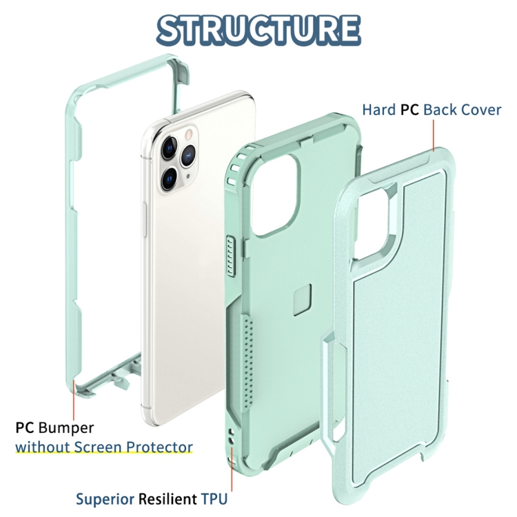For iPhone 11 Pro 3 in 1 PC + TPU Shockproof Phone Case(Mint Green) For iPhone 11 Pro 3 in 1 PC + TPU Shockproof Phone Case(Mint Green)