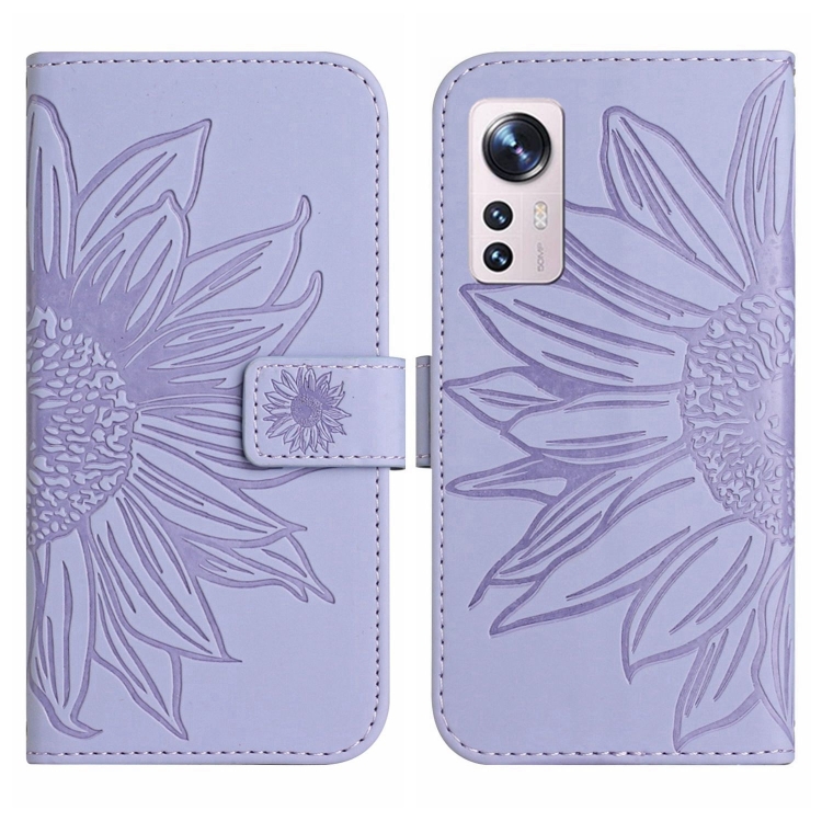 Para Xiaomi 12 Lite Skin Feel Sun Flower Pattern Flip Funda de cuero para  teléfono con