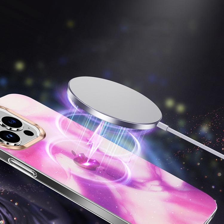 For iPhone 14 Plus Watercolor Series Glitter Transparent Phone Case(Black) For iPhone 14 Plus Watercolor Series Glitter Transparent Phone Case(Black)