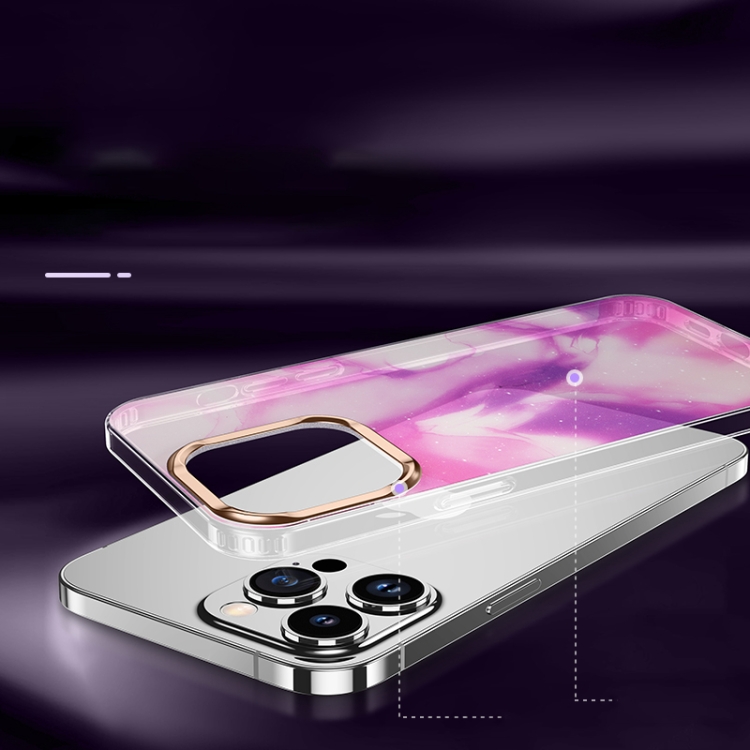 For iPhone 14 Plus Watercolor Series Glitter Transparent Phone Case(Black) For iPhone 14 Plus Watercolor Series Glitter Transparent Phone Case(Black)