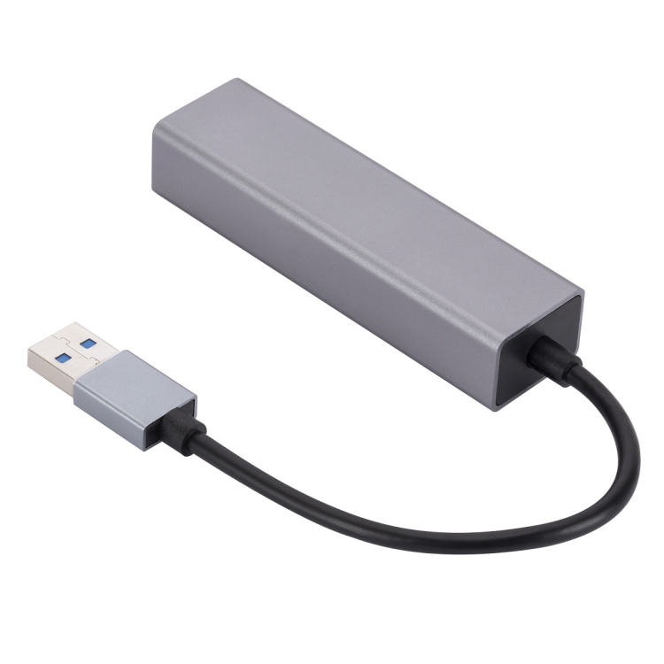 SL-030 USB a Gigabit Ethernet RJ45 y 3 x USB 3.0 Adaptador Convertidor HUB (Gris) - 5