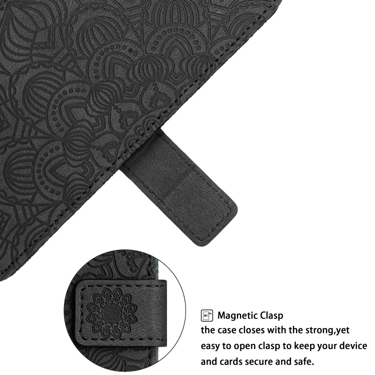 For Samsung Galaxy S23+ 5G Mandala Embossed Flip Leather Phone Case(Black) For Samsung Galaxy S23+ 5G Mandala Embossed Flip Leather Phone Case(Black)