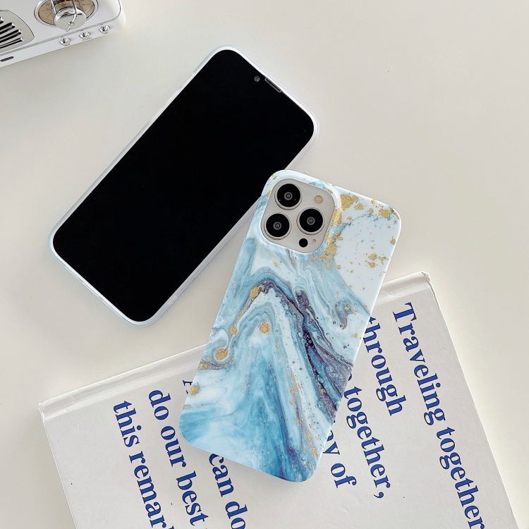 For iPone 14 Plus Glitter Powder Marble Phone Case(Gilt Blue) For iPone 14 Plus Glitter Powder Marble Phone Case(Gilt Blue)
