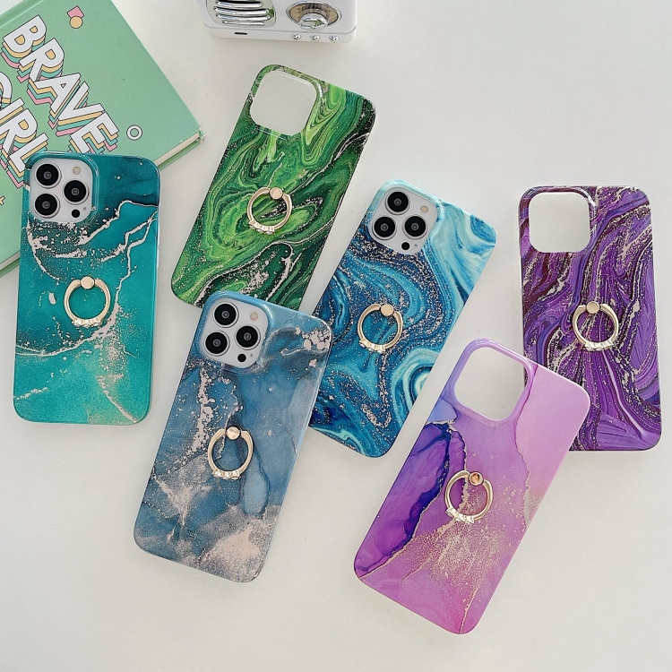 For iPhone 14 TPU Soft Protective Phone Case with Ring Holder(Sea Wave Stone) For iPhone 14 TPU Soft Protective Phone Case with Ring Holder(Sea Wave Stone)