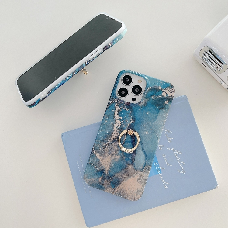 For iPhone 14 TPU Soft Protective Phone Case with Ring Holder(Sea Wave Stone) For iPhone 14 TPU Soft Protective Phone Case with Ring Holder(Sea Wave Stone)