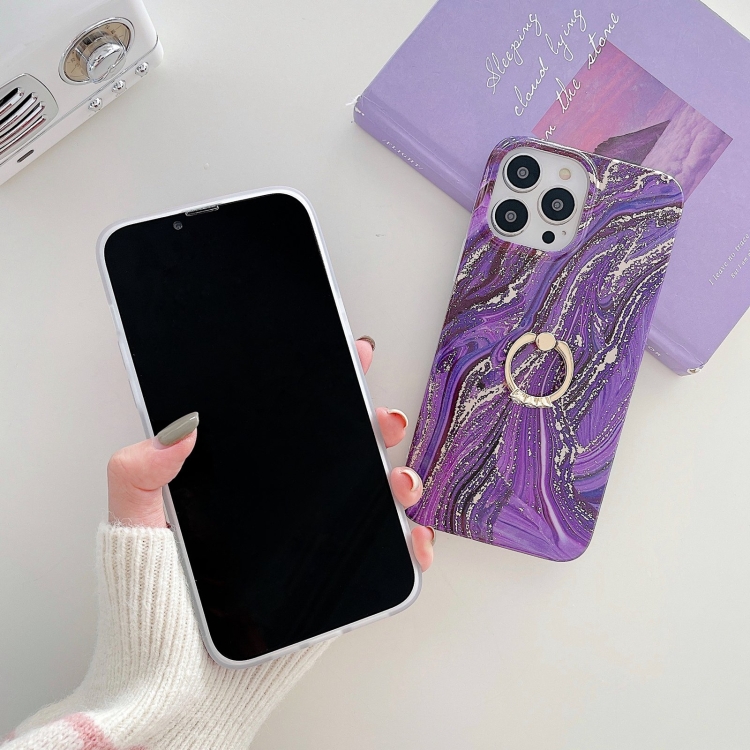 For iPhone 14 TPU Soft Protective Phone Case with Ring Holder(Sea Wave Stone) For iPhone 14 TPU Soft Protective Phone Case with Ring Holder(Sea Wave Stone)