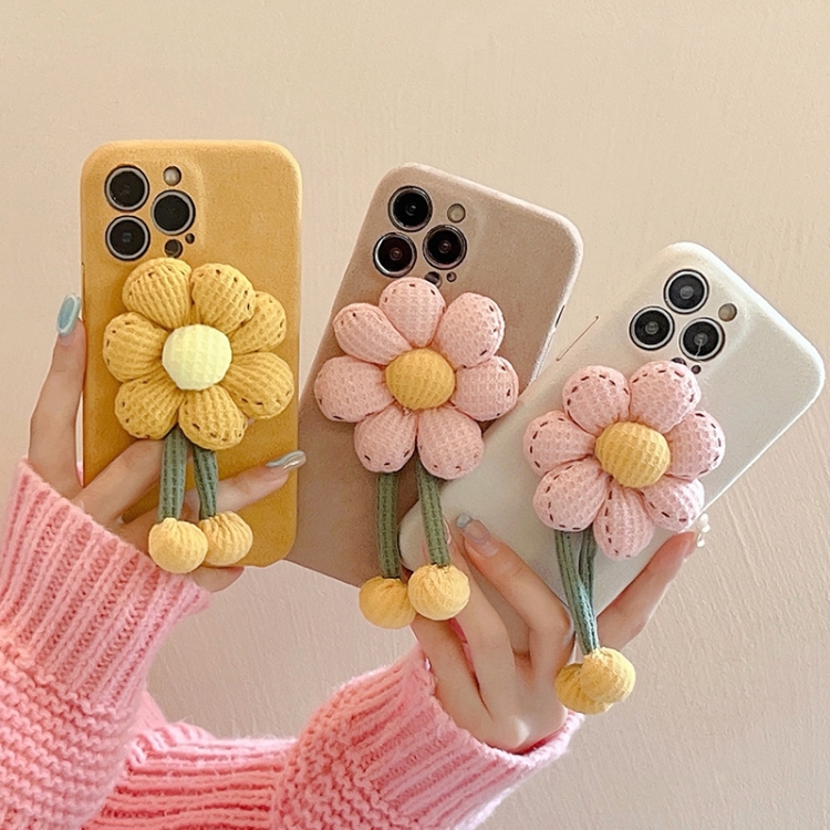 For iPhone 11 Chrysanthemum Woolen Phone Case(Yellow) For iPhone 11 Chrysanthemum Woolen Phone Case(Yellow)