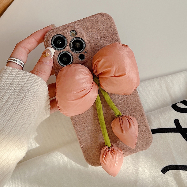 For iPhone 12 Tulip Woolen Phone Case(Yellow) For iPhone 12 Tulip Woolen Phone Case(Yellow)