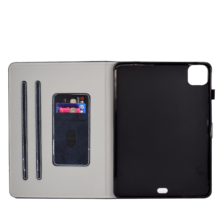For iPad Pro 11 (2020) Sewing Thread Horizontal Solid Color Flat Leather Tablet Case with Sleep Function & Pen Cover & Anti Skid Strip & Card Slot & Holder(Navy) For iPad Pro 11 (2020) Sewing Thread Horizontal Solid Color Flat Leather Tablet Case with Sleep Function & Pen Cover & Anti Skid Strip & Card Slot & Holder(Navy)