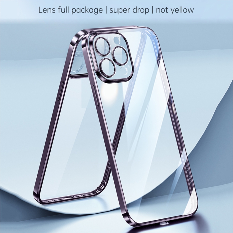 For iPhone 14 Pro Max SULADA Lens Protector Plated Clear Case(Black) For iPhone 14 Pro Max SULADA Lens Protector Plated Clear Case(Black)