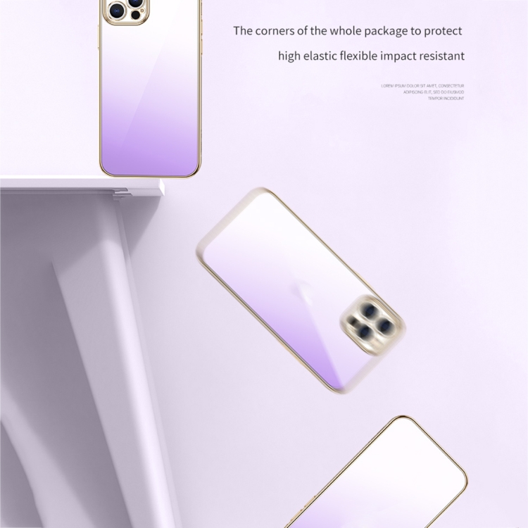 For iPhone 14 SULADA Iridescence Series Plating Transparent Gradient Phone Case(Pink) For iPhone 14 SULADA Iridescence Series Plating Transparent Gradient Phone Case(Pink)