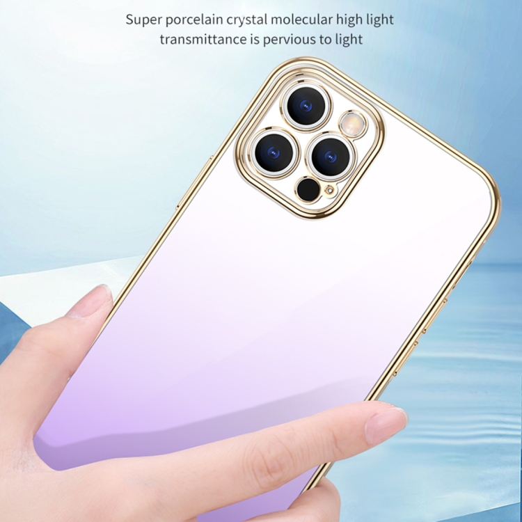For iPhone 14 SULADA Iridescence Series Plating Transparent Gradient Phone Case(Pink) For iPhone 14 SULADA Iridescence Series Plating Transparent Gradient Phone Case(Pink)