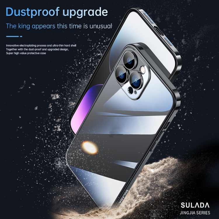 For iPhone 14 SULADA Hard PC Shockproof Phone Case(Black)