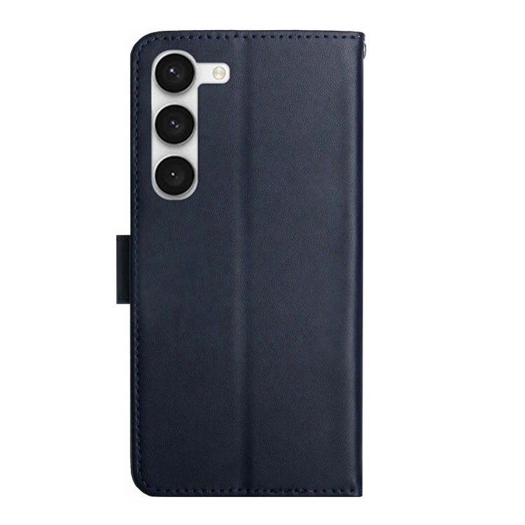 For Samsung Galaxy S23+ 5G Genuine Leather Fingerprint-proof Flip Phone Case(Blue) For Samsung Galaxy S23+ 5G Genuine Leather Fingerprint-proof Flip Phone Case(Blue)