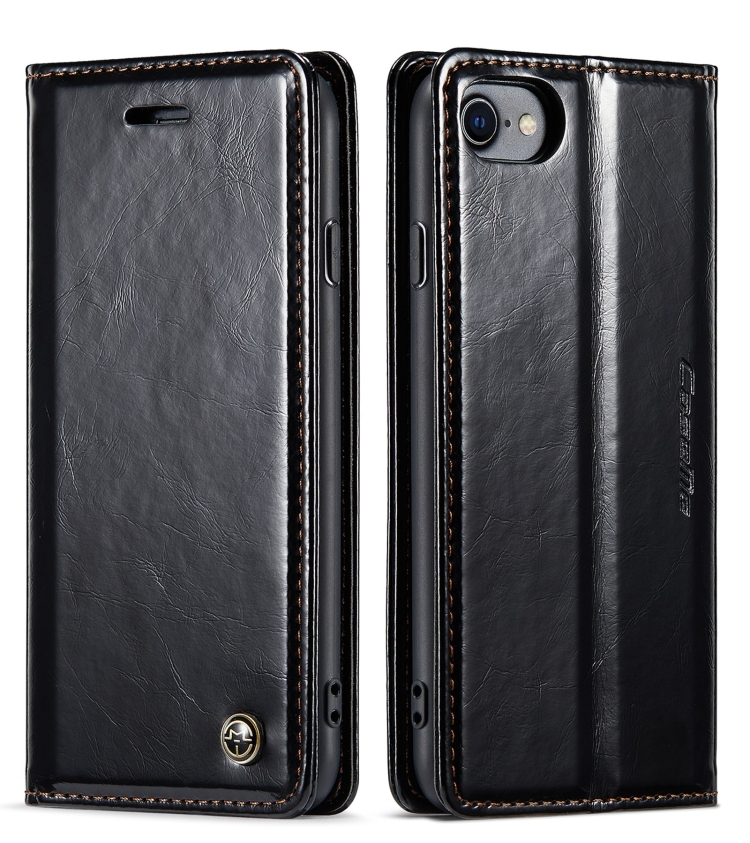 For iPhone SE 2022 / SE 2020 / 7 / 8 CaseMe 003 Crazy Horse Texture Leather Phone Case(Black) For iPhone SE 2022 / SE 2020 / 7 / 8 CaseMe 003 Crazy Horse Texture Leather Phone Case(Black)