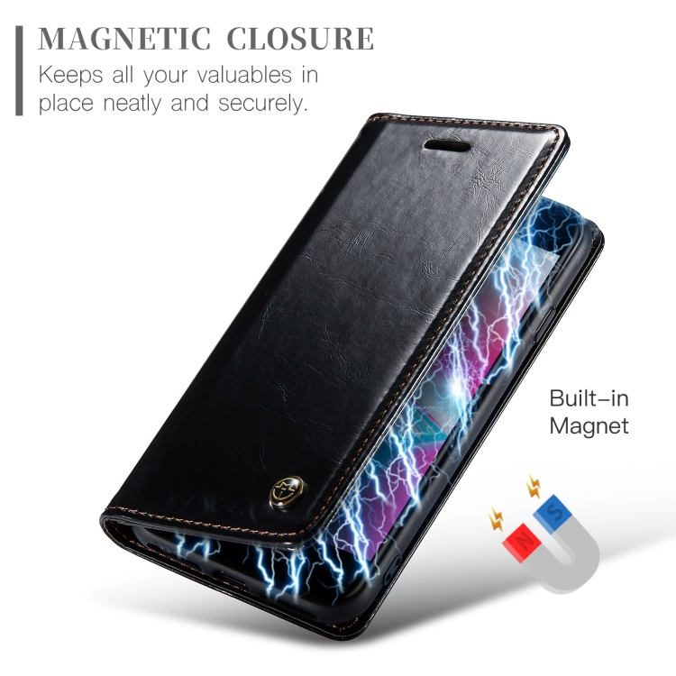 For iPhone SE 2022 / SE 2020 / 7 / 8 CaseMe 003 Crazy Horse Texture Leather Phone Case(Black) For iPhone SE 2022 / SE 2020 / 7 / 8 CaseMe 003 Crazy Horse Texture Leather Phone Case(Black)