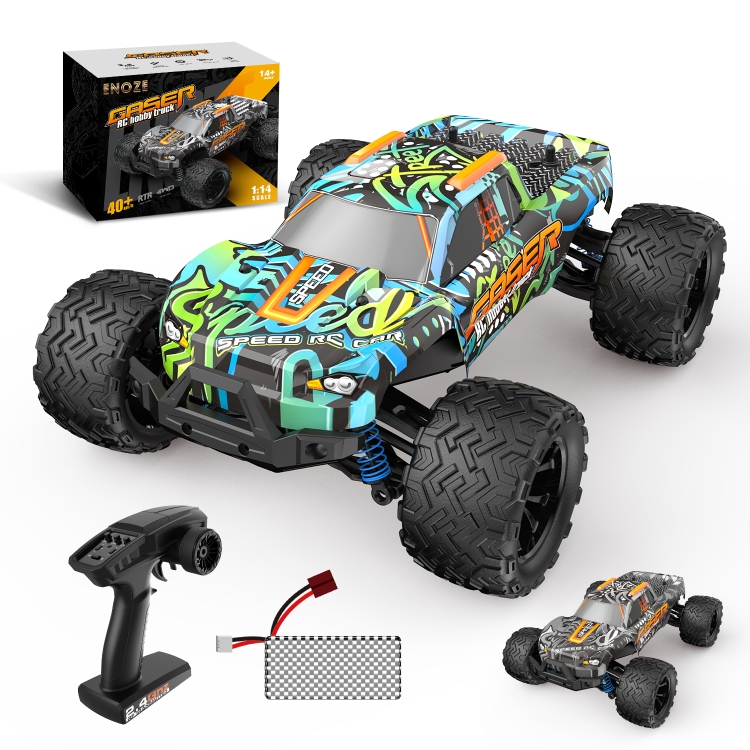 9000E 114 Full Scale Remote Control 4WD High Speed Car(Graffiti Blue)