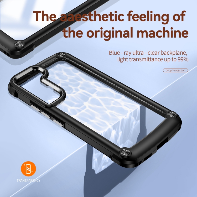 For Samsung Galaxy S23 5G Soft TPU Clear PC Shockproof Phone Case(Black) For Samsung Galaxy S23 5G Soft TPU Clear PC Shockproof Phone Case(Black)