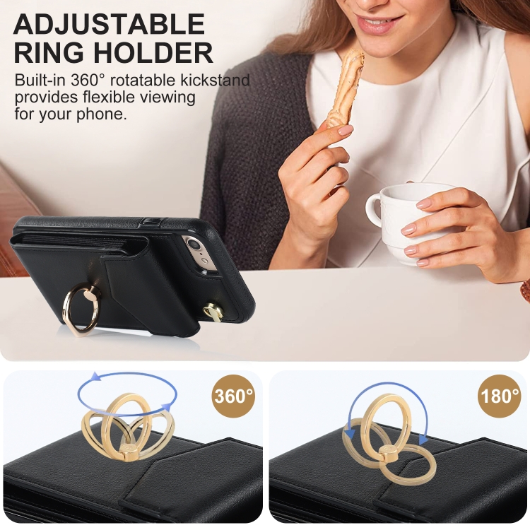 For iPhone SE 2022 / SE 2020 / 8 / 7 Anti-theft RFID Card Slot Phone Case(Black) For iPhone SE 2022 / SE 2020 / 8 / 7 Anti-theft RFID Card Slot Phone Case(Black)