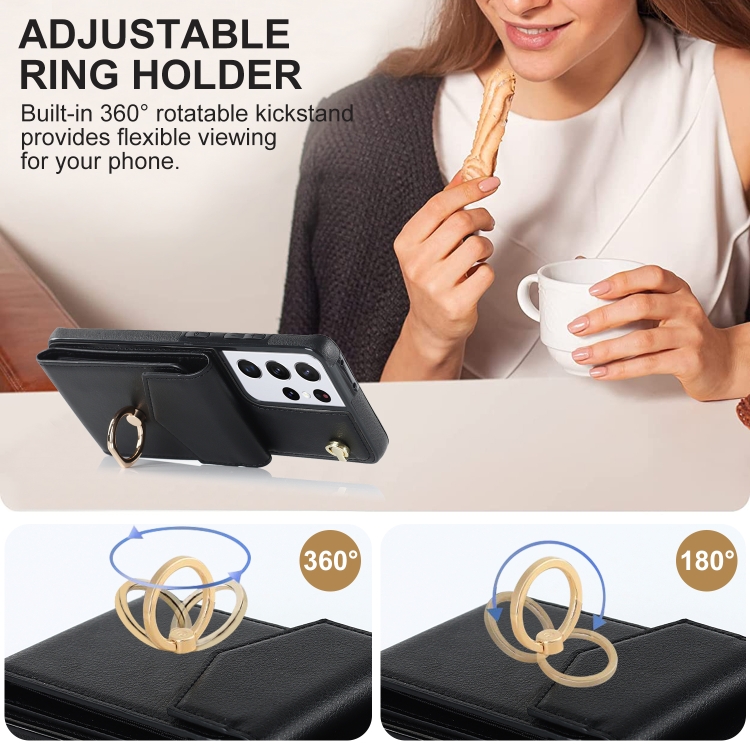 For Samsung Galaxy S22 Ultra 5G Anti-theft RFID Card Slot Phone Case(Black) For Samsung Galaxy S22 Ultra 5G Anti-theft RFID Card Slot Phone Case(Black)