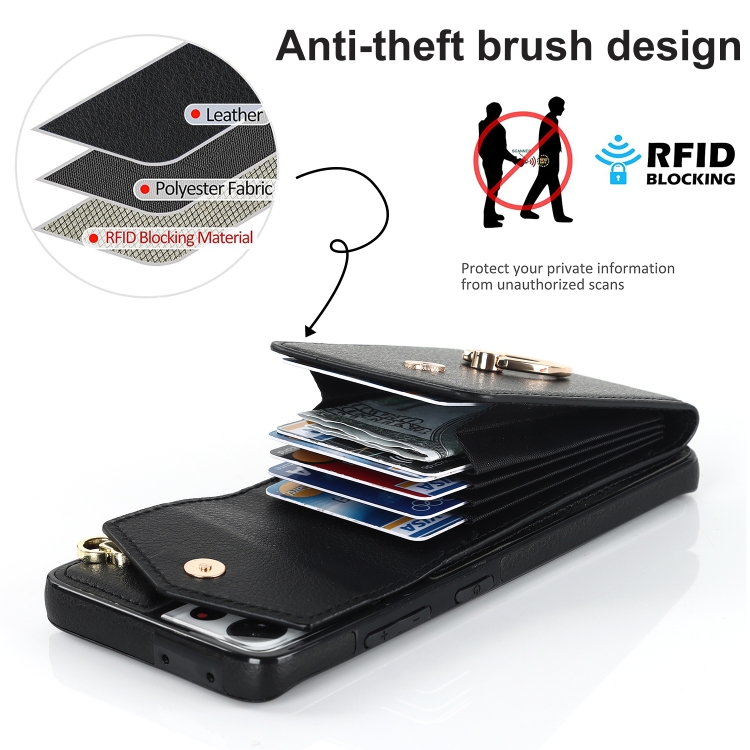 For Samsung Galaxy S22+ 5G Anti-theft RFID Card Slot Phone Case(Black) For Samsung Galaxy S22+ 5G Anti-theft RFID Card Slot Phone Case(Black)