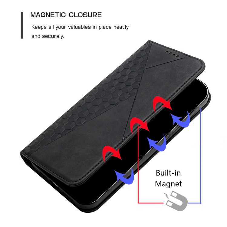 For Samsung Galaxy S23+ 5G Diamond Splicing Skin Feel Magnetic Leather Phone Case(Black) For Samsung Galaxy S23+ 5G Diamond Splicing Skin Feel Magnetic Leather Phone Case(Black)