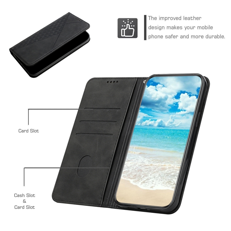 For Samsung Galaxy S23+ 5G Diamond Splicing Skin Feel Magnetic Leather Phone Case(Black) For Samsung Galaxy S23+ 5G Diamond Splicing Skin Feel Magnetic Leather Phone Case(Black)