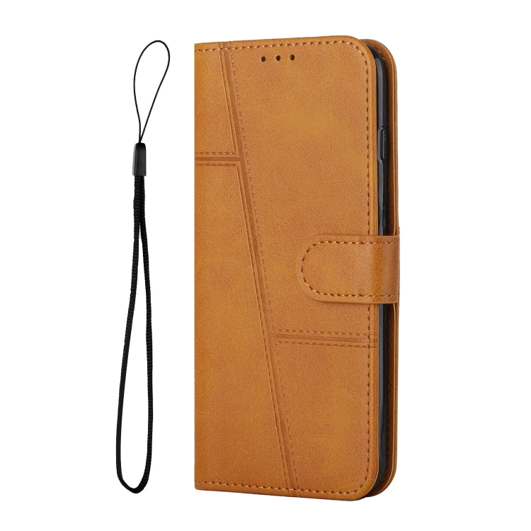 For Samsung Galaxy S23+ 5G Stitching Calf Texture Buckle Leather Phone Case(Yellow) For Samsung Galaxy S23+ 5G Stitching Calf Texture Buckle Leather Phone Case(Yellow)
