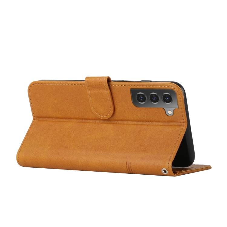 For Samsung Galaxy S23+ 5G Stitching Calf Texture Buckle Leather Phone Case(Yellow) For Samsung Galaxy S23+ 5G Stitching Calf Texture Buckle Leather Phone Case(Yellow)