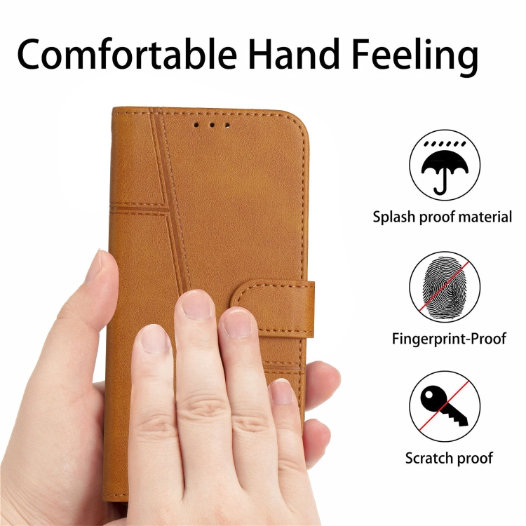 For Samsung Galaxy S23+ 5G Stitching Calf Texture Buckle Leather Phone Case(Yellow) For Samsung Galaxy S23+ 5G Stitching Calf Texture Buckle Leather Phone Case(Yellow)