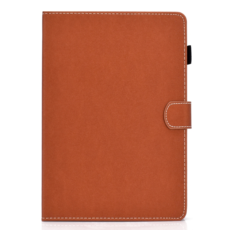 For iPad Pro 11 (2020) Sewing Thread Horizontal Solid Color Flat Leather Tablet Case with Sleep Function & Pen Cover & Anti Skid Strip & Card Slot & Holder(Light Star Brown) For iPad Pro 11 (2020) Sewing Thread Horizontal Solid Color Flat Leather Tablet Case with Sleep Function & Pen Cover & Anti Skid Strip & Card Slot & Holder(Light Star Brown)