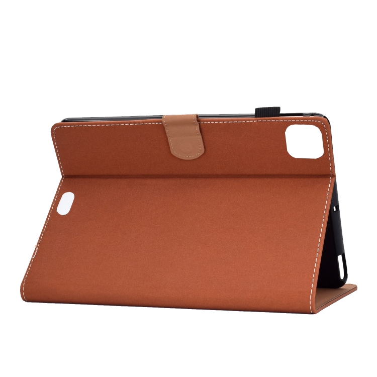 For iPad Pro 11 (2020) Sewing Thread Horizontal Solid Color Flat Leather Tablet Case with Sleep Function & Pen Cover & Anti Skid Strip & Card Slot & Holder(Light Star Brown) For iPad Pro 11 (2020) Sewing Thread Horizontal Solid Color Flat Leather Tablet Case with Sleep Function & Pen Cover & Anti Skid Strip & Card Slot & Holder(Light Star Brown)