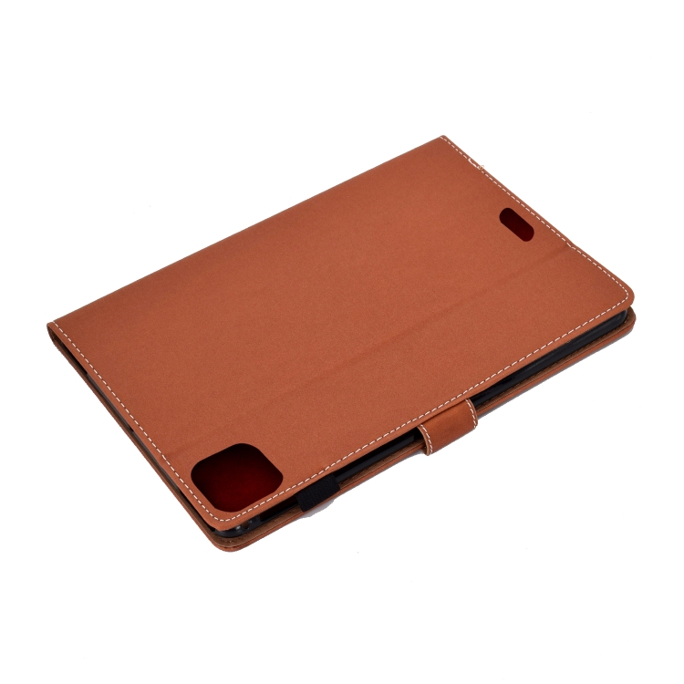 For iPad Pro 11 (2020) Sewing Thread Horizontal Solid Color Flat Leather Tablet Case with Sleep Function & Pen Cover & Anti Skid Strip & Card Slot & Holder(Light Star Brown) For iPad Pro 11 (2020) Sewing Thread Horizontal Solid Color Flat Leather Tablet Case with Sleep Function & Pen Cover & Anti Skid Strip & Card Slot & Holder(Light Star Brown)